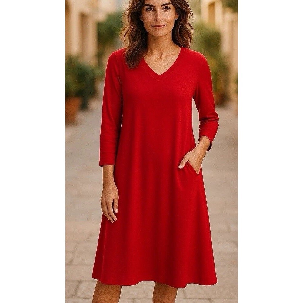 LuLaRoe Red Knit Dress Women's XS Fit & Flare EXC